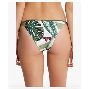 Seafolly Womens Palm Beach Print Tie Side Brazilian Bikini Bottoms Size 8 NEW